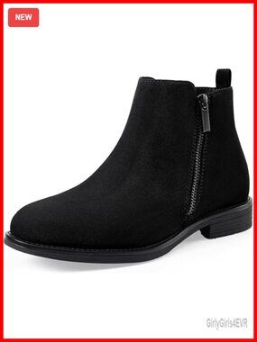 Ankle Boots Short Flat Low Heel Dress Chelsea Casual Classic Booties Suede